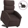 Image de vidaXL Fauteuil relax avec releveur électrique Tissu marron foncé