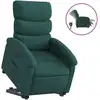 Image de vidaXL Fauteuil relax avec releveur électrique Vert foncé Tissu