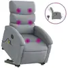 Image de vidaXL Fauteuil de massage électrique avec releveur Tissu gris clair