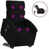 Image de vidaXL Fauteuil de massage électrique avec releveur Noir Tissu