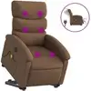 Image de vidaXL Fauteuil de massage électrique avec releveur Marron Tissu
