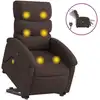 Image de vidaXL Fauteuil de massage électrique avec releveur Tissu marron foncé