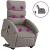 Image de vidaXL Fauteuil de massage électrique avec releveur Taupe Tissu