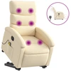 Image de vidaXL Fauteuil de massage électrique avec releveur Crème Tissu