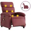 Image de vidaXL Fauteuil de massage électrique vin rouge similicuir