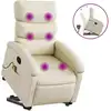 Image de vidaXL Fauteuil de massage avec releveur Crème Similicuir