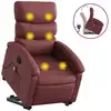 Image de vidaXL Fauteuil de massage avec releveur vin rouge similicuir