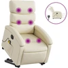 Image de vidaXL Fauteuil de massage avec releveur électrique Crème similicuir