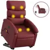 Image de vidaXL Fauteuil de massage avec releveur électrique vin rouge similicuir
