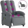 Image de vidaXL Fauteuil de massage électrique Tissu gris foncé