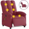 Image de vidaXL Fauteuil de massage électrique vin rouge tissu