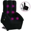 Image de vidaXL Fauteuil de massage avec releveur Noir Tissu