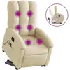 Image de vidaXL Fauteuil de massage avec releveur Crème Tissu