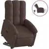 Image de vidaXL Fauteuil relax avec releveur électrique Tissu marron foncé