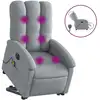 Image de vidaXL Fauteuil de massage électrique avec releveur Tissu gris clair