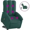 Image de vidaXL Fauteuil de massage électrique avec releveur Tissu vert foncé