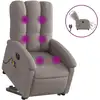 Image de vidaXL Fauteuil de massage électrique avec releveur Taupe Tissu