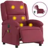 Image de vidaXL Fauteuil de massage électrique vin rouge tissu