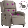 Image de vidaXL Fauteuil de massage électrique Taupe Tissu