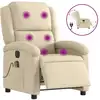 Image de vidaXL Fauteuil de massage électrique Crème Tissu