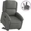 Image de vidaXL Fauteuil relax releveur gris foncé Tissu