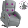 Image de vidaXL Fauteuil de massage avec releveur Gris clair Tissu