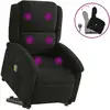 Image de vidaXL Fauteuil de massage avec releveur Noir Tissu