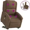 Image de vidaXL Fauteuil de massage avec releveur Marron Tissu