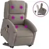 Image de vidaXL Fauteuil de massage avec releveur Taupe Tissu