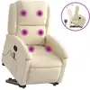 Image de vidaXL Fauteuil de massage avec releveur Crème Tissu