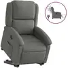 Image de vidaXL Fauteuil relax avec releveur électrique Tissu gris foncé