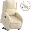 Image de vidaXL Fauteuil relax avec releveur électrique Crème Tissu