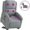 Image de vidaXL Fauteuil de massage électrique avec releveur Tissu gris clair