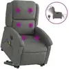 Image de vidaXL Fauteuil de massage électrique avec releveur Tissu gris foncé