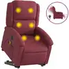 Image de vidaXL Fauteuil de massage électrique avec releveur Tissu rouge vin