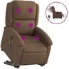 Image de vidaXL Fauteuil de massage électrique avec releveur Marron Tissu