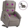 Image de vidaXL Fauteuil de massage électrique avec releveur Taupe Tissu