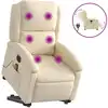 Image de vidaXL Fauteuil de massage électrique avec releveur Crème Tissu