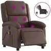 Image de vidaXL Fauteuil de massage électrique brun similicuir