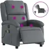 Image de vidaXL Fauteuil de massage électrique gris similicuir