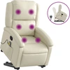 Image de vidaXL Fauteuil de massage avec releveur Crème Similicuir