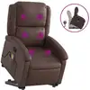 Image de vidaXL Fauteuil de massage avec releveur Marron Similicuir