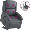 Image de vidaXL Fauteuil de massage avec releveur Gris Similicuir
