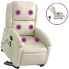 Image de vidaXL Fauteuil de massage avec releveur électrique Crème similicuir