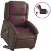 Image de vidaXL Fauteuil de massage avec releveur électrique brun similicuir
