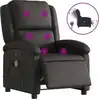 Image de vidaXL Fauteuil de massage électrique noir cuir véritable