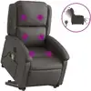 Image de vidaXL Fauteuil de massage avec releveur Électrique Gris Cuir véritable