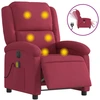 Image de vidaXL Fauteuil de massage électrique vin rouge velours