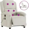 Image de vidaXL Fauteuil de massage électrique crème velours