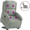 Image de vidaXL Fauteuil de massage avec releveur électrique gris clair velours